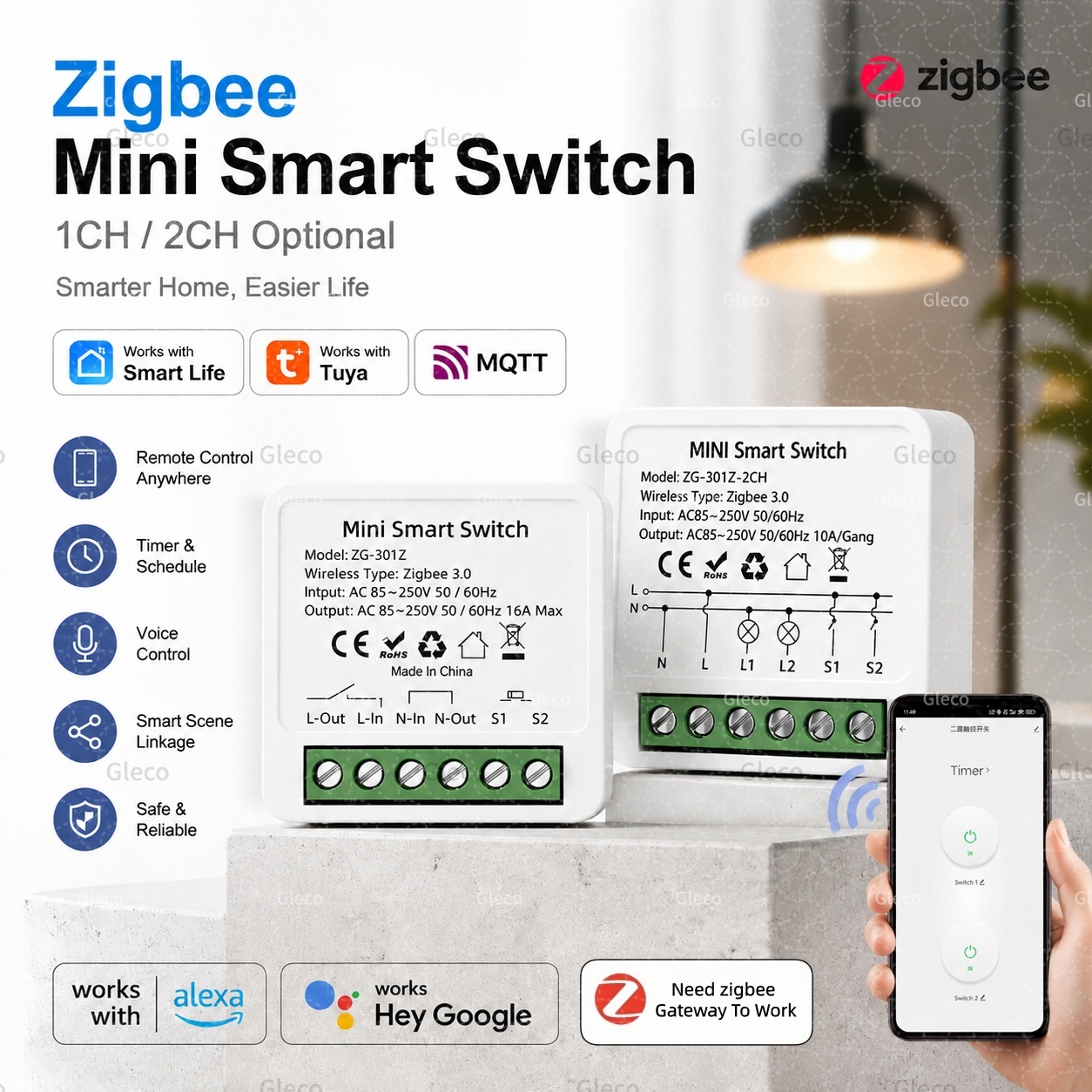 Smart Home Hub 2 - Zigbee Tuya 스마트 스위치 스마트 라이프