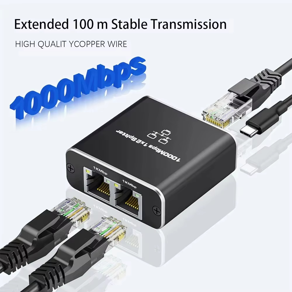 Smart Home Hub 2 - 네트워크 스플리터 1000Mbps 허브 1대2 RJ45